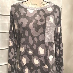 White Birch Animal print sweater Medium
